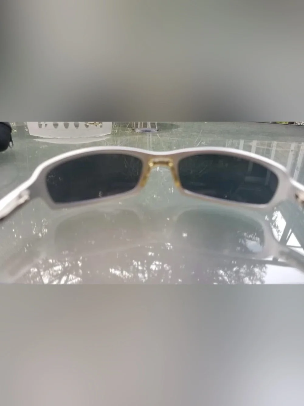 Men's Silver Frame Black Lens Sunglasses